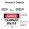 Signmission Flammable Liquids Danger Sign, Plastic, 10in W x 7in L, 2PK OS-2PACK-DS-P-710-L-1827 - alternate 8
